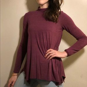 Burgundy long sleeve turtleneck